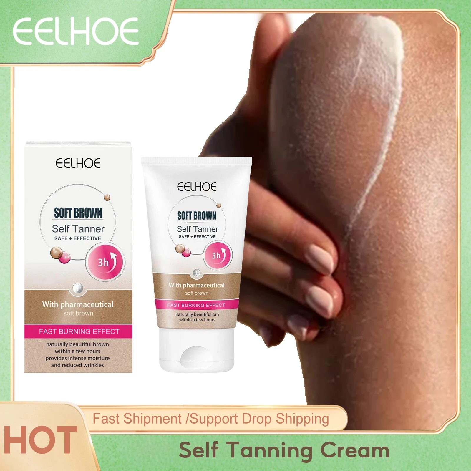 EELHOE Body Bronzer Cream Sun Tanning Protection Fake Tanner Self Tanning Moisturizer Sunless Tanner Body Cream 30ml