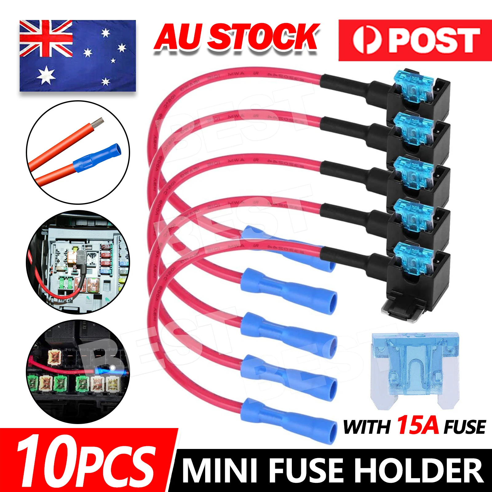 10 pièces ajouter un Circuit fusible robinet voiture Mini Micro lame fusible support de la boîte 12V profil bas
