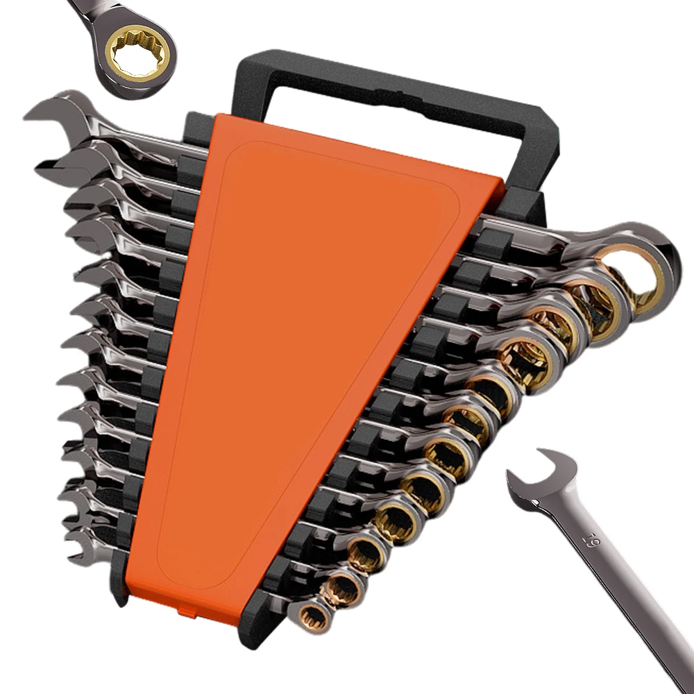 12 Piece Ratchet Wrench Set Chrome Vanadium Steel Rust-resistant Thickened 72 Tooth Industrial-grade Manual Wrench