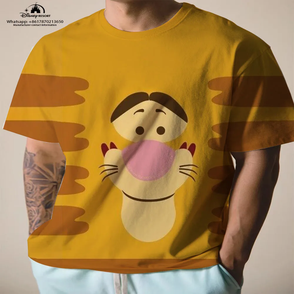 

Harajuku Y2K style summer 2023 new Disney brand street style Winnie the Pooh cute animation series 3D printing men's T-shirt