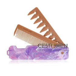 Premium Dual-Use Folding Comb for Hair and Beard Styling (PURPLE)