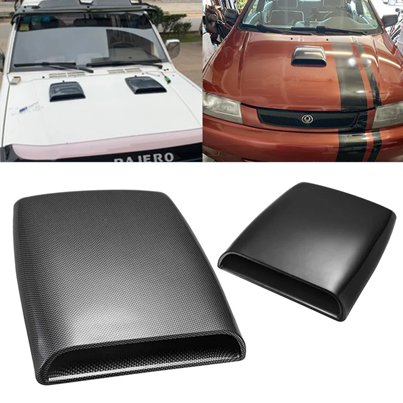 3PCS/Set Car Vent Decorative Air Flow Intake Bonnet Hood Scoop Cover Set, GLOSS BLACK