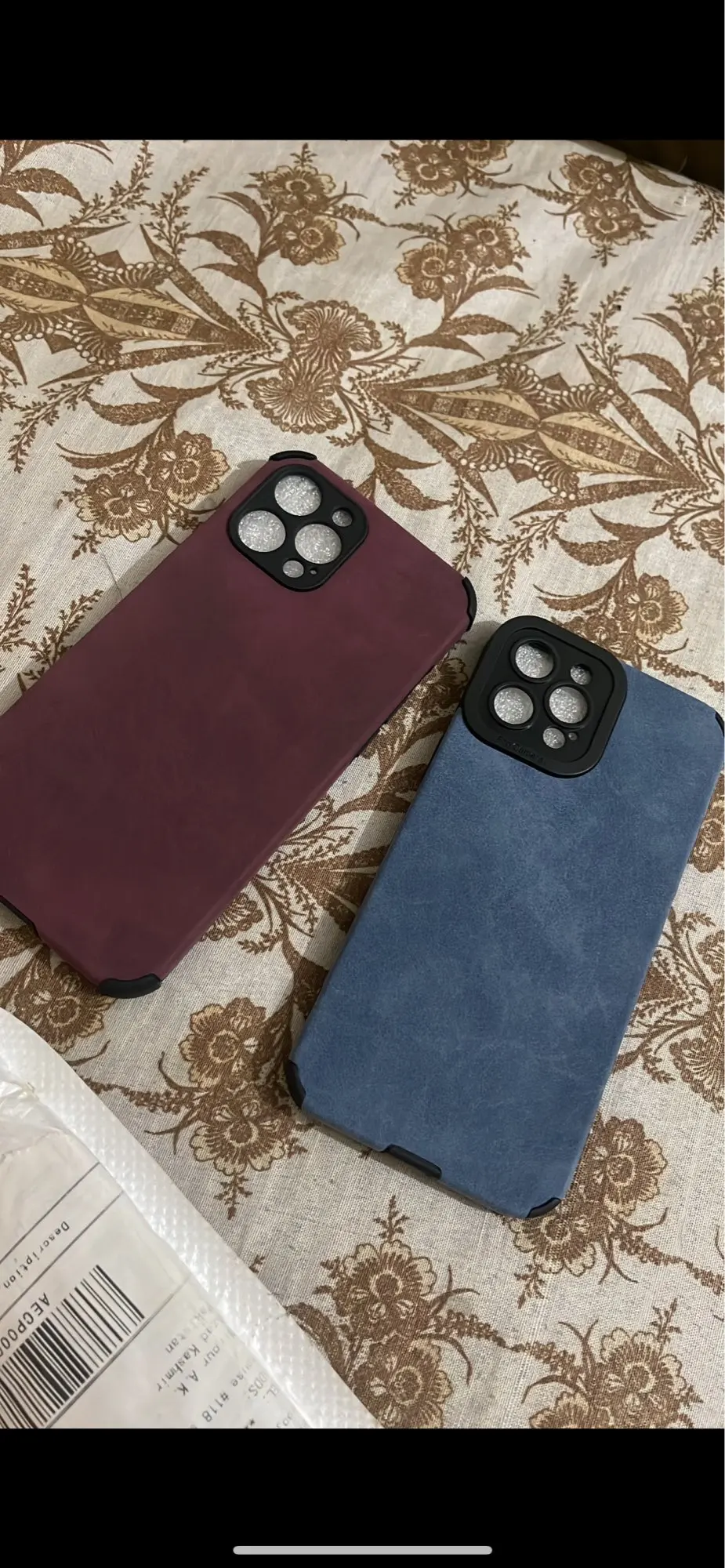 Camera Protection Premium Leather Fabric Case For Apple iPhone Series photo review