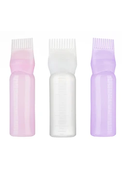 120ml tintura per capelli riutilizzabile bottiglia applicatore pettine Multicolor plastica dispenser salone olio colorazione dei capelli strumento per lo Styling dei parrucchieri 1