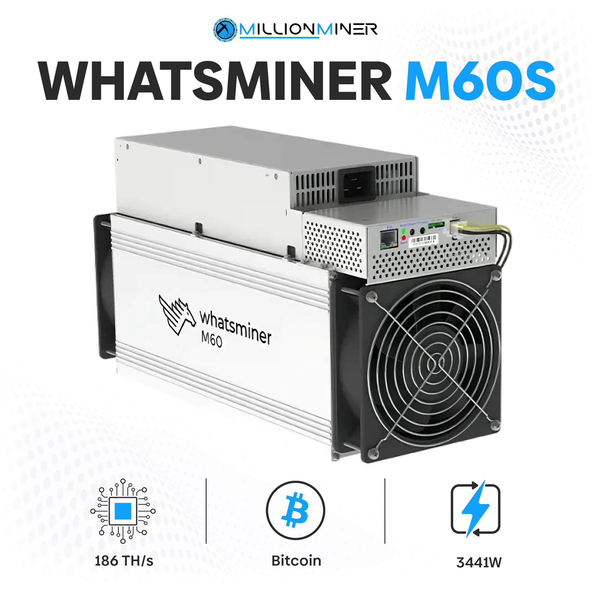 

Новый MicroBT WhatsMiner M60S 180TH/s 3182W