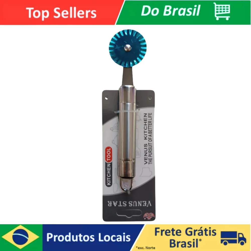 Kit até 3 Carretilha de Massa e Fechador de Pastel Inox Acessorio e Utensilio de Cozinha