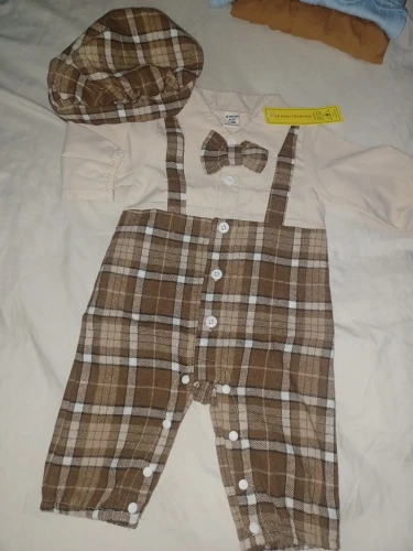Two-Piece Baby Boy Lapel Suspenders Jumpsuit photo review