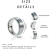 Trendy Stainless Steel Black Rings For Men Women Wedding Tungsten Carbide Rotatable Fidget Spinner Rings Anxiety Jewelry 6/8mm 4