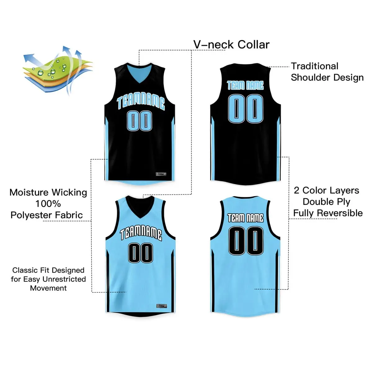 Basketball Jerseys Reversible Basketball Jersey Personalized Printed Name Number For Men Boy