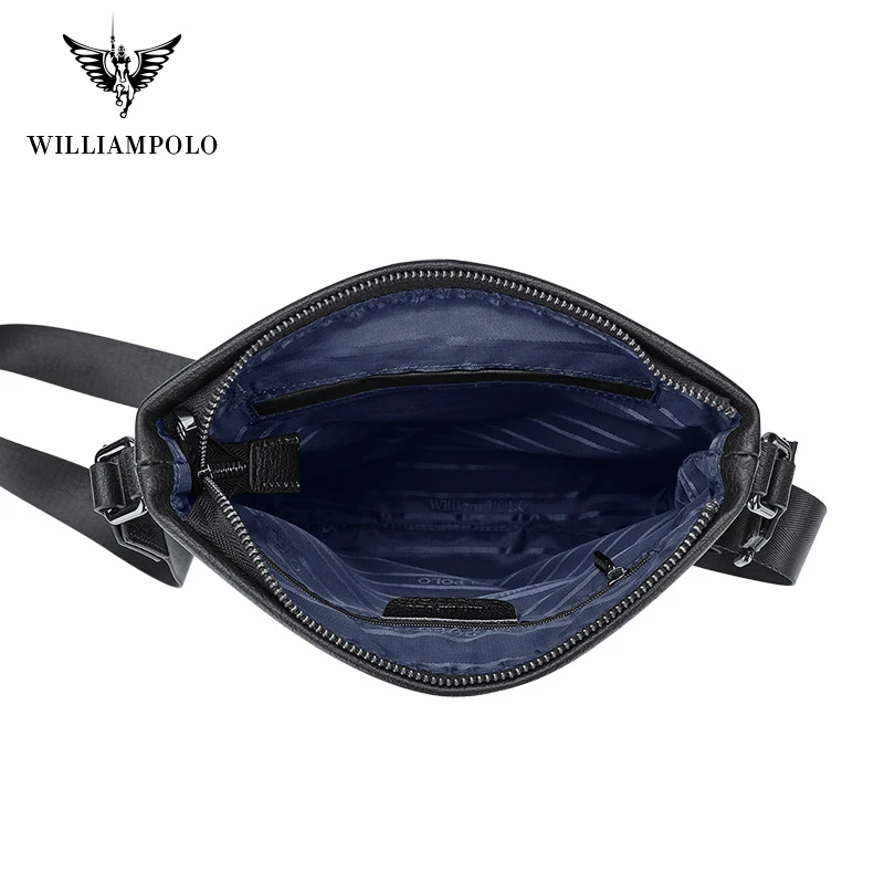 WILLIAMPOLO Men's Shoulder Bag Genuine Leather Handbags Men Leather Messenger Bag Small Crossbody Bags For Man Fashion 6