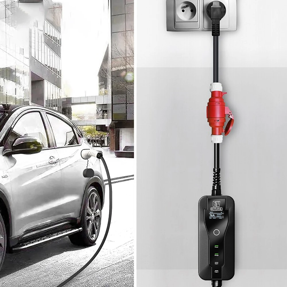 EV Charger Schuko Plug to CEE Red Power Female Plug 5 Pins Socket Adapter Connect with 16A 3 Phase 11KW Portable Charger 13 EV Charger Schuko Plug to CEE Red Power Female Plug 5 Pins Socket Adapter Connect with 16A 3 Phase 11KW Portable Charger 7