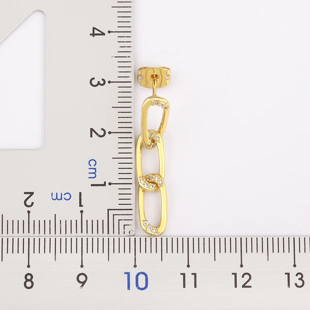 Nidin nouveau Design créatif chaîne forme cuivre incrusté Zircon boucles d'oreilles pour femmes fille quotidien fête oreille bijoux accessoires cadeau