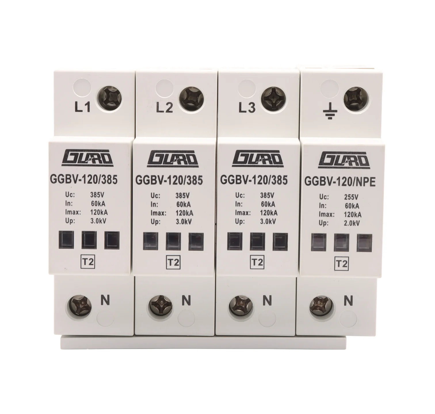 House Low-Voltage Arrester Device 3P+NPE Power Surge Protective Device T2 SPD AC SPD 60KA Max 120KA