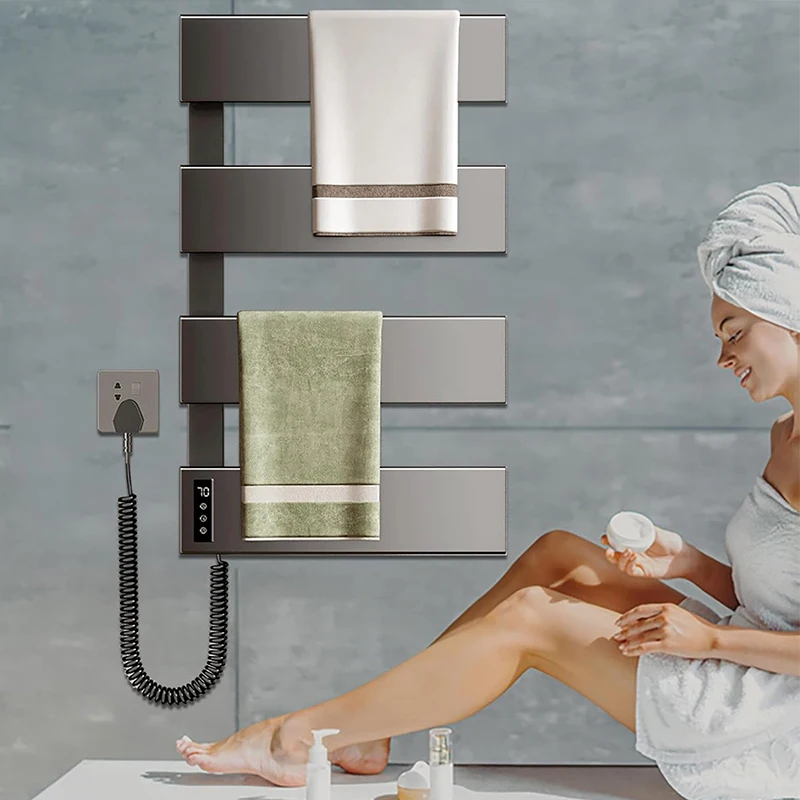 OXG electric heated towel rack heated bathroom towel rack drying dehumidification sterilization Digital display timer