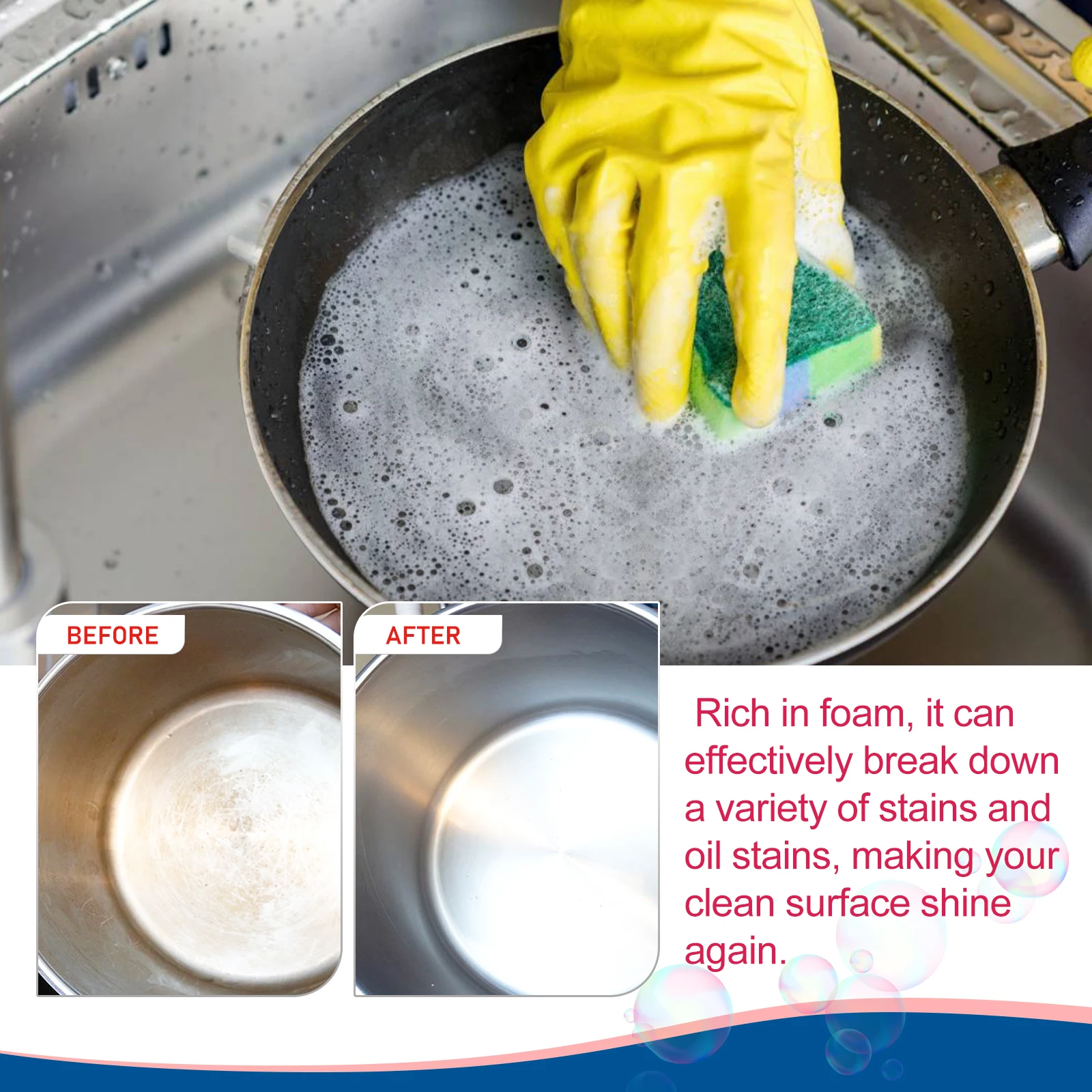 Jakehoe Multi-purpose Household Bubble Cleaner Rapidly Penetrate Clean Surface Suit Kitchen Stove Tile Heavy Oil Grease Remover