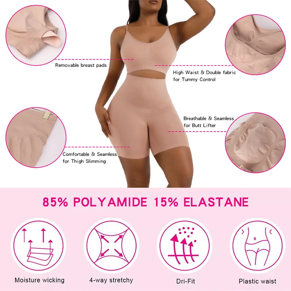 Women High Waist Two Piece Body Shaper Tightening the Stomach Postpartum Girdle Waist Trainer Faja Butt Lifter Tummy Control Set