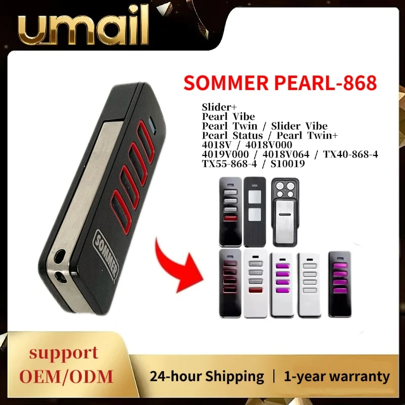 SOMMER 5개 진주색 트윈 차고 문 868.3MHz 오프너 4018 4018V064 4018V000 4019V000 오리지널 SOMloq2 시스템과 호환