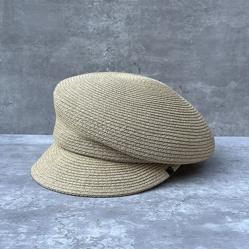 Women Summer Hats Newsboy Cap Ladies Straw Hat Sloping Brim Visor Cap Cabbie Beret Girls Paperboy