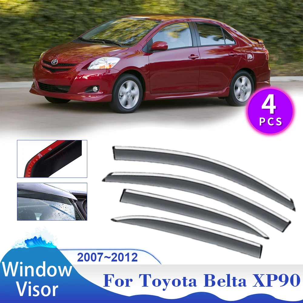 

For Toyota Belta XP90 Vios Yaris sedan 2007~2012 Car Windows Visor Vent Smoke Cover Sun Rain Guard Deflector Exterior Accessorie