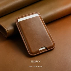 Deluxe Magnetic Card Holder Wallet Bag (Light brown)