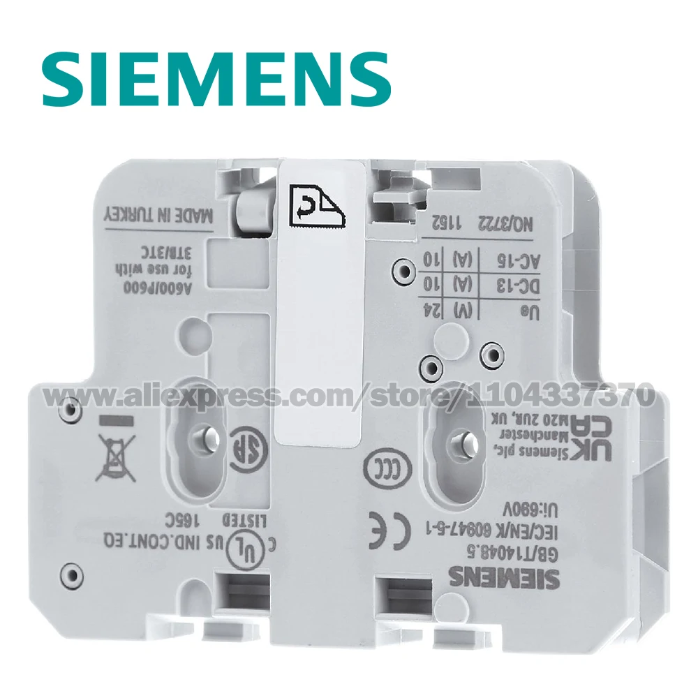 SIEMENS 크기 2...14용 보조 스위치 블록 1차 보조 스위치 블록 왼쪽 또는 오른쪽 3TY7561-1AA00 3TY75611AA00
