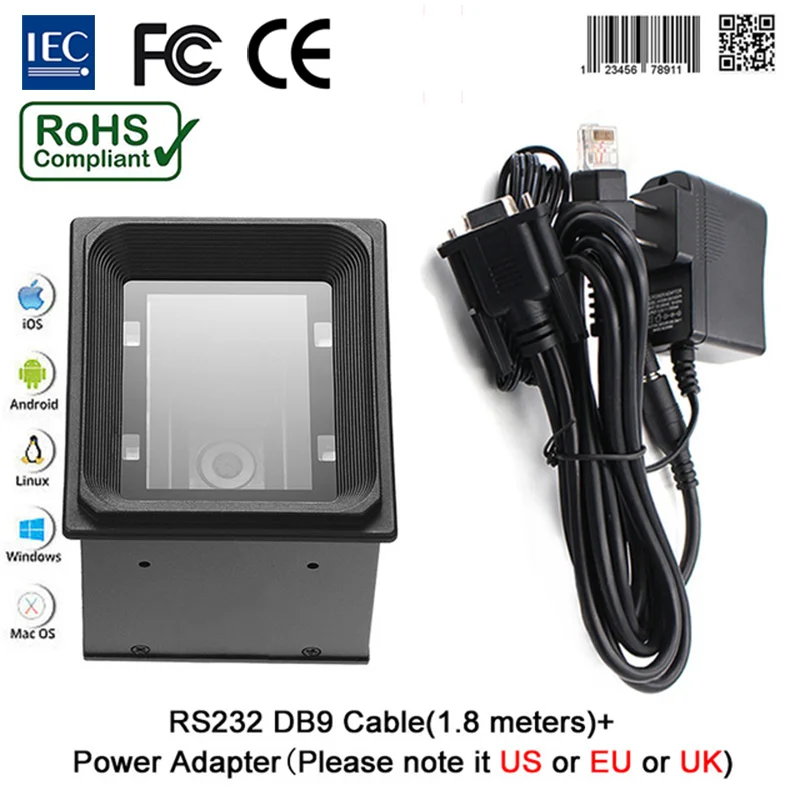 Wiegand 2D 1D QR Barcode Scanner Module For Access Control Kiosk