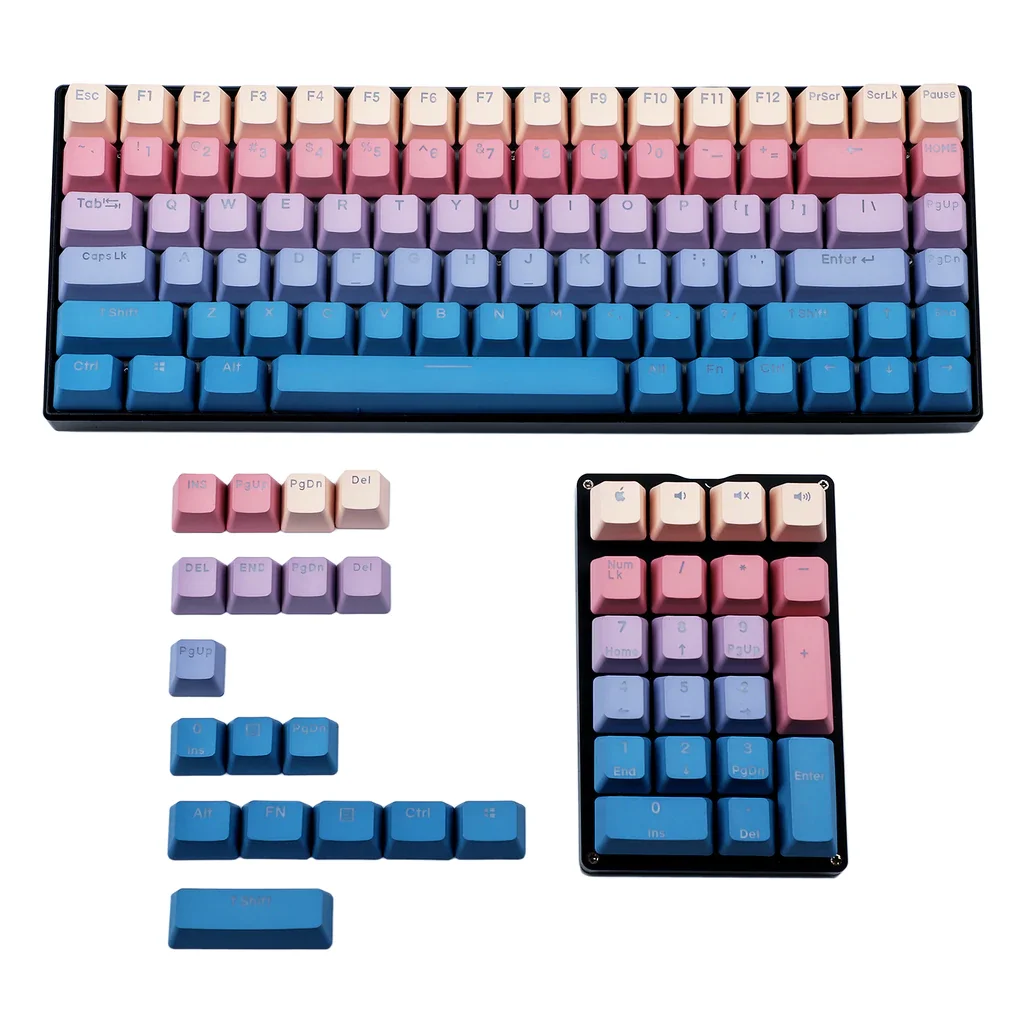 

122 OEM Double Shot Night Sunset Backlit Keycaps PBT Keycap For MX Mechanical Keyboard 104 96 87 84 68