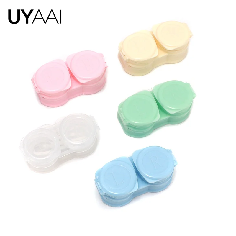 Double Layer Contact Lenses Storage Box Tweezer Suction Cups Stick Portable Contacts Lens Container Eyewear Accessories