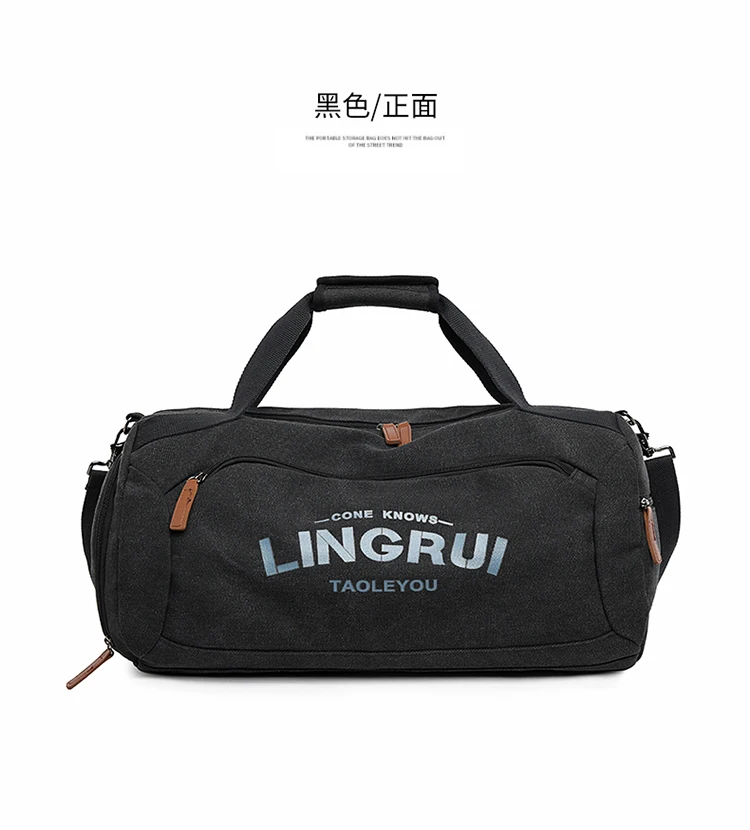 Herren-Reisetasche aus Segeltuch, großes Fassungsvermögen, Wochenendtasche mit Schultergurt, langlebig und vielseitig einsetzbar für Ausflüge und Freizeitgebrauch – Detail 20