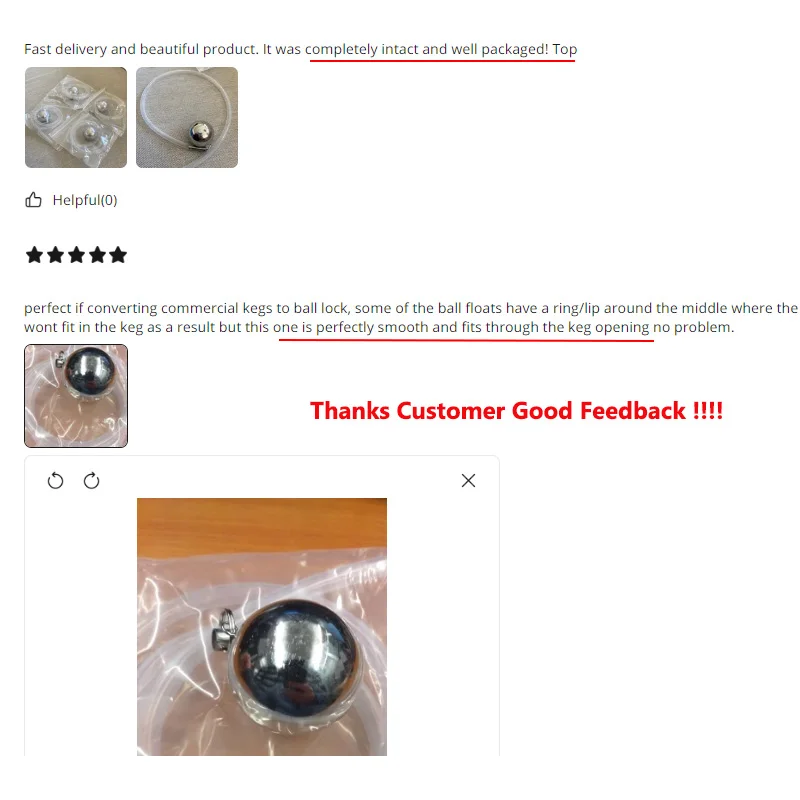 Beer Brewing Equipment Stainless Steel Ball Float For Conical And All Rounder Fermenter/Keg Beer Ball Float Kit (S.S & 80cm Dip Tube)