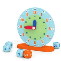 Wooden Clock Toys Montessori Time Learning Teaching Aids Time Cognition Matching Early Educational Toys for Children Kids Gifts 2