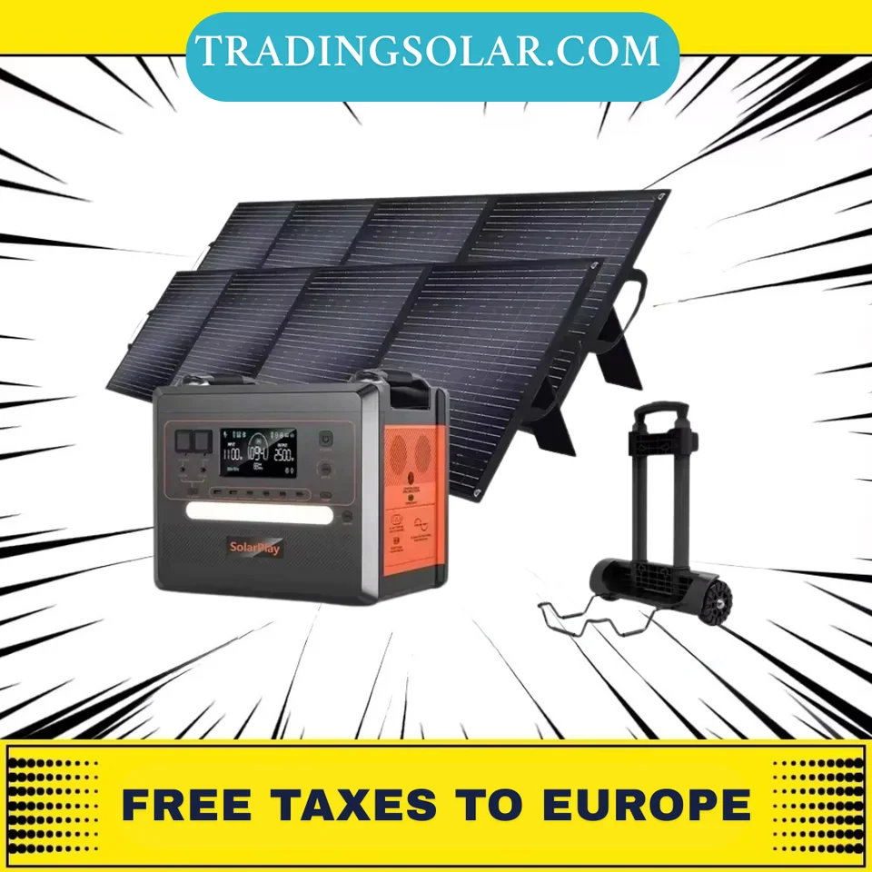 SOLARPLAY Q2402M Outdoor Generator 2400W MPPT Portable Power Station with  1/2 X 200W Folable Solar Panels Trolley For RV Camping - AliExpress