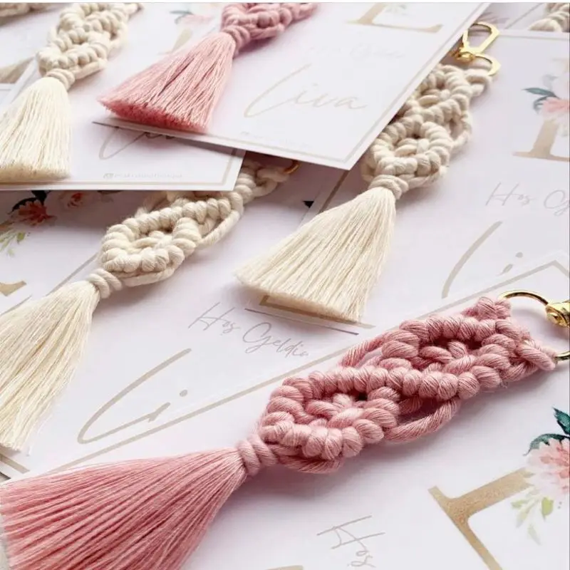 Portachiavi Macrame 50 Pezzi Possono Essere Personalizzati Compleanno Promessa Di Matrimonio Fidanzamento Matrimonio E Tutti I Tipi Di Occasioni Speci
