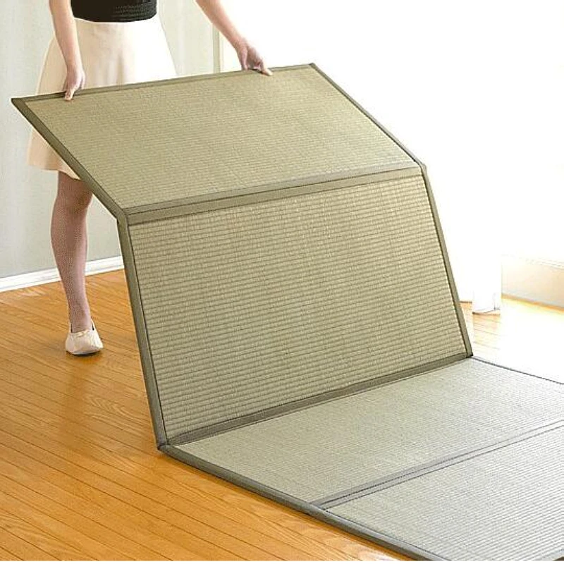 Damedai 4 Fold Tatami Pad Japanese Furniture Rush Grass Mattress Futon For Your Bed Frame Floor Sleeping Yoga Foldable Straw Mat