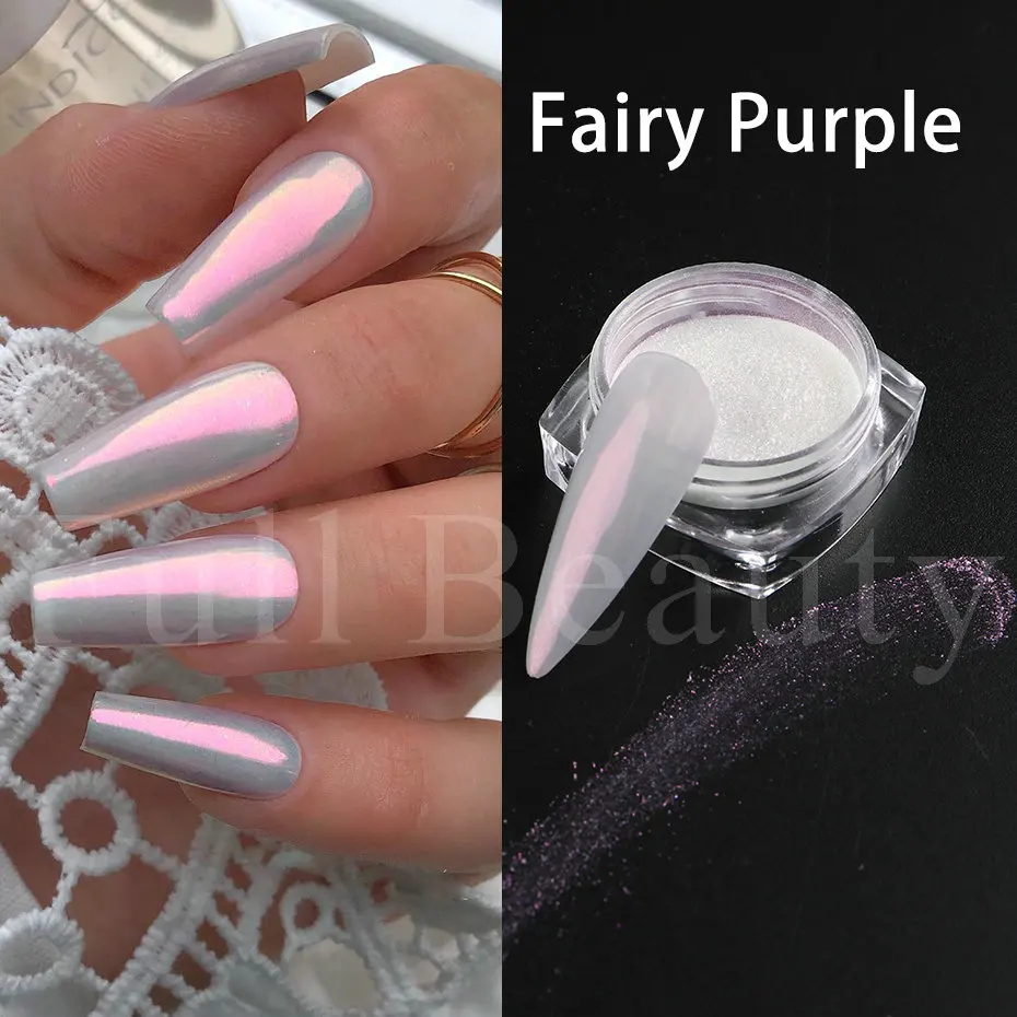 1box Pearl Chrome Nail Powder White Glitter Pink Aurora Pigment Mother Of  Pearl Nail Art Shimmer Rubbing Dust Manicure Gly459 - Nail Glitter -  AliExpress