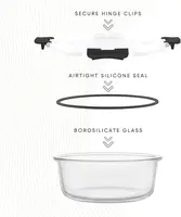 "24pc glass food storage set – 12 airtight containers & lids, freezer-safe" 1