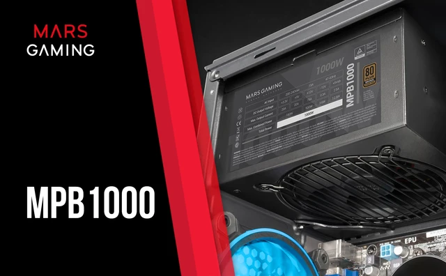 Fuente de Alimentación Mars Gaming MPB1000 ATX 1000W 120mm Negro