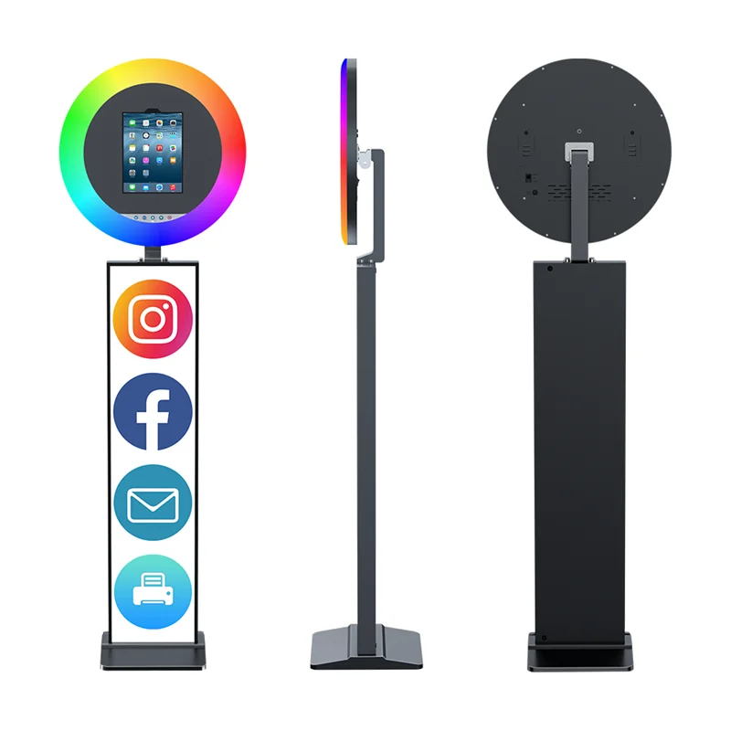iPad Photo Booth, Selfie Maker, Adjustable Case with LED Ring Light for Events, Parties, Weddings A63c63b83c0054ee0ba03ac64af717a81t