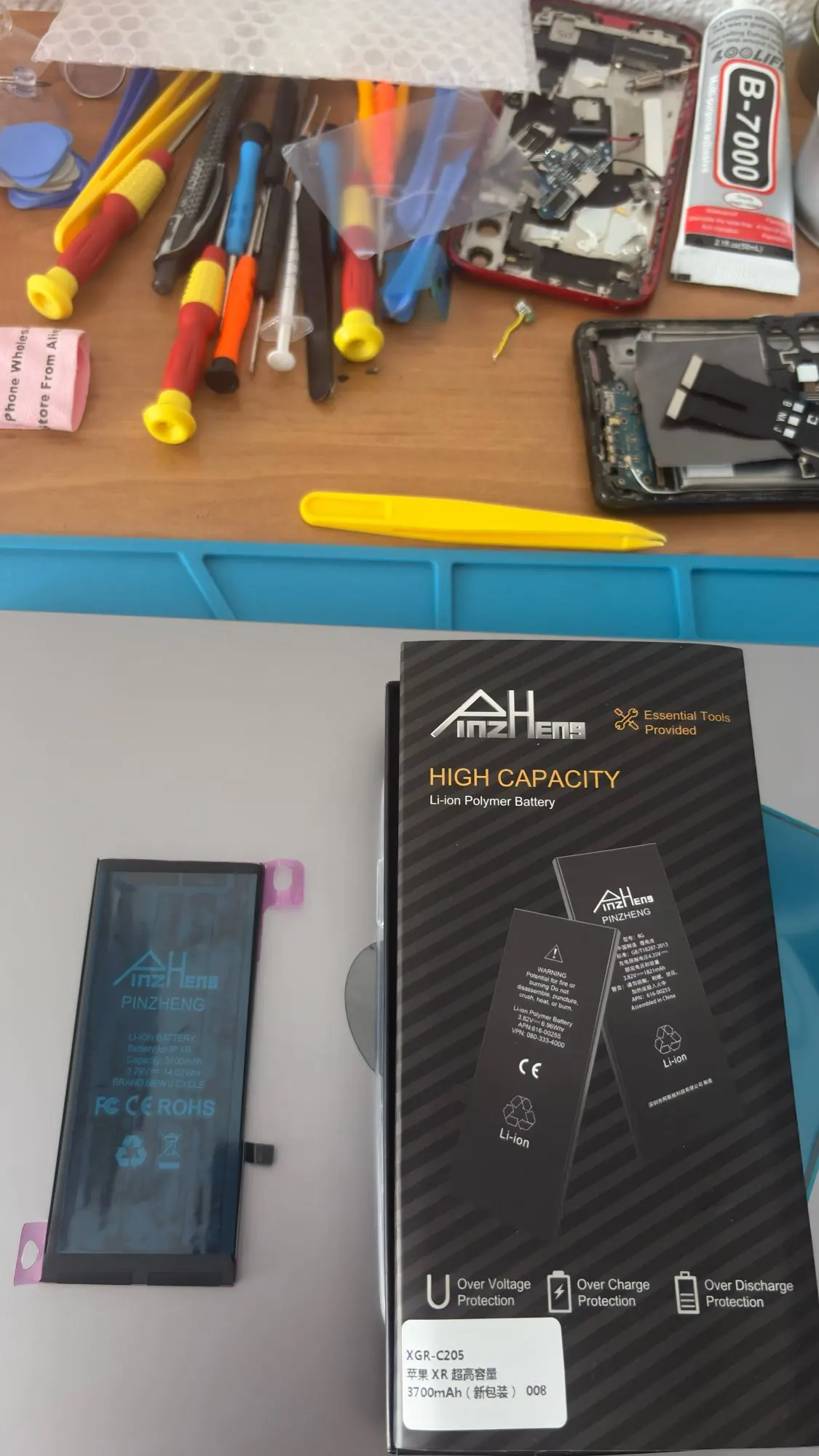 PINZHENG Battery For iPhone X XR XS 11 12 13 Mini Max Pro Promax Real High Capacity Replacement Bateria Warranty One Year photo review