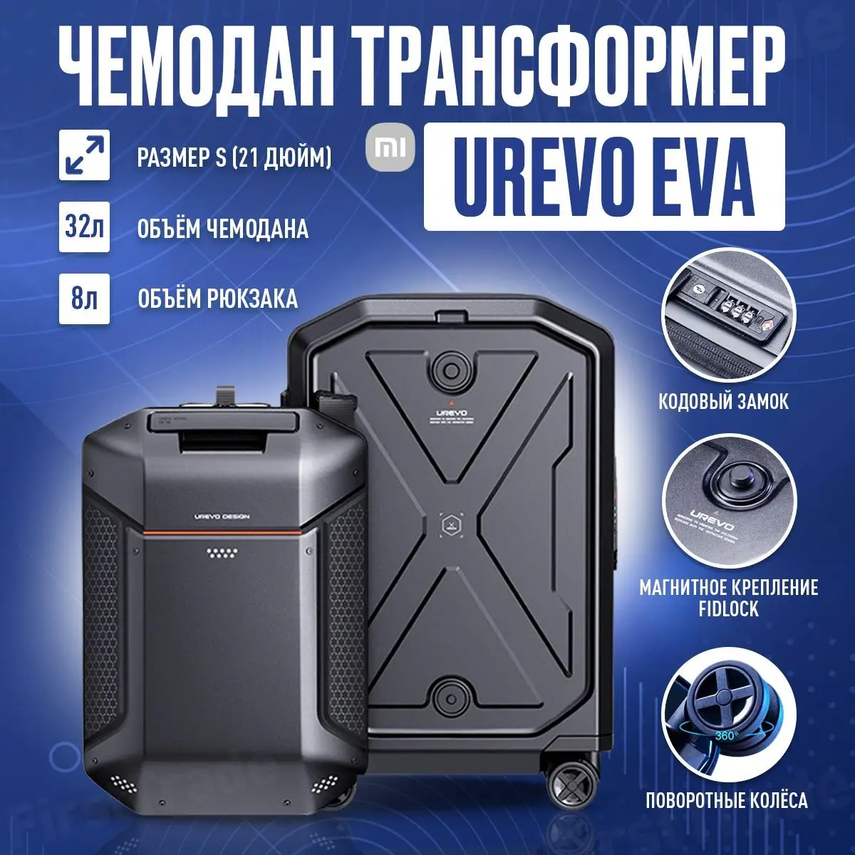 Чемодан Xiaomi Urevo Eva 21"