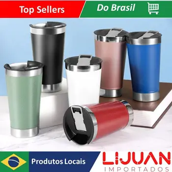 Copo Térmico 473ml Com Tampa Abridor Inox 1