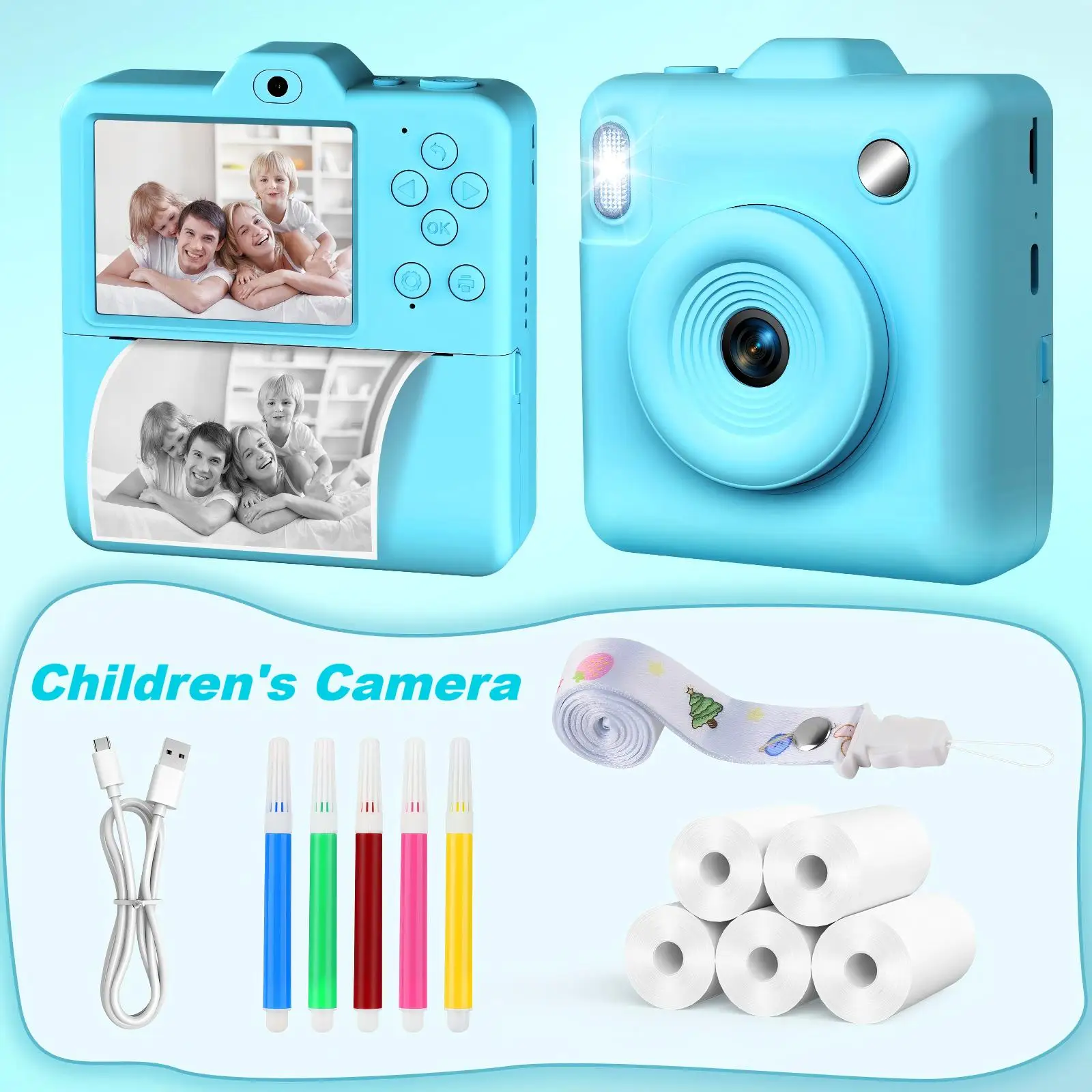 Children's Instant Print Camera Thermal Printing Digital Camera 2.4 1