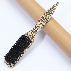 Sleek Finish Hair Brush for Smooth Ponytails & Flyaway Control (Yellow leopard)