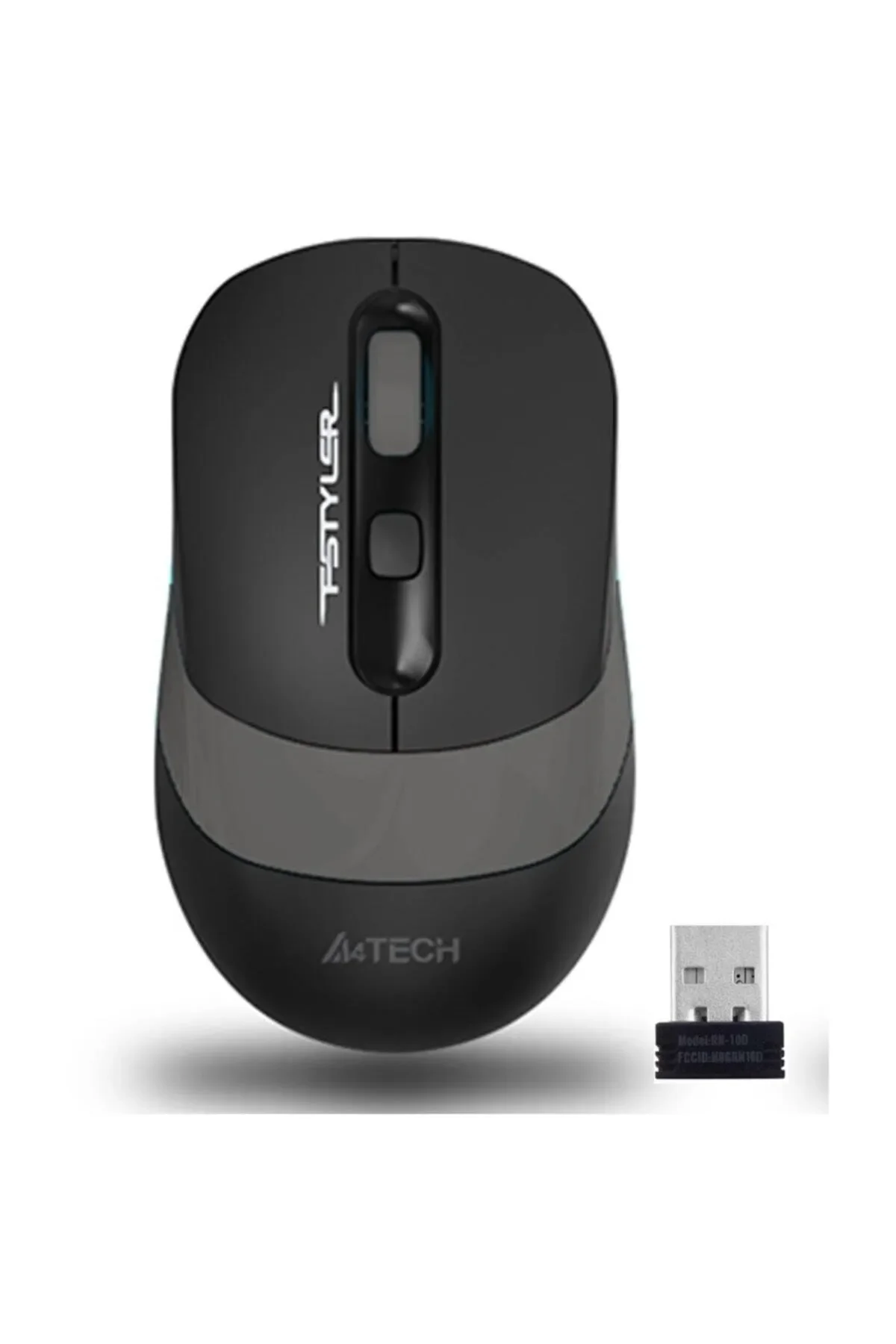

Беспроводная оптическая мышь A4 Tech Fg10, черная/серая, С нескользящими боковыми кнопками, 1000 - 5000 Dpi
