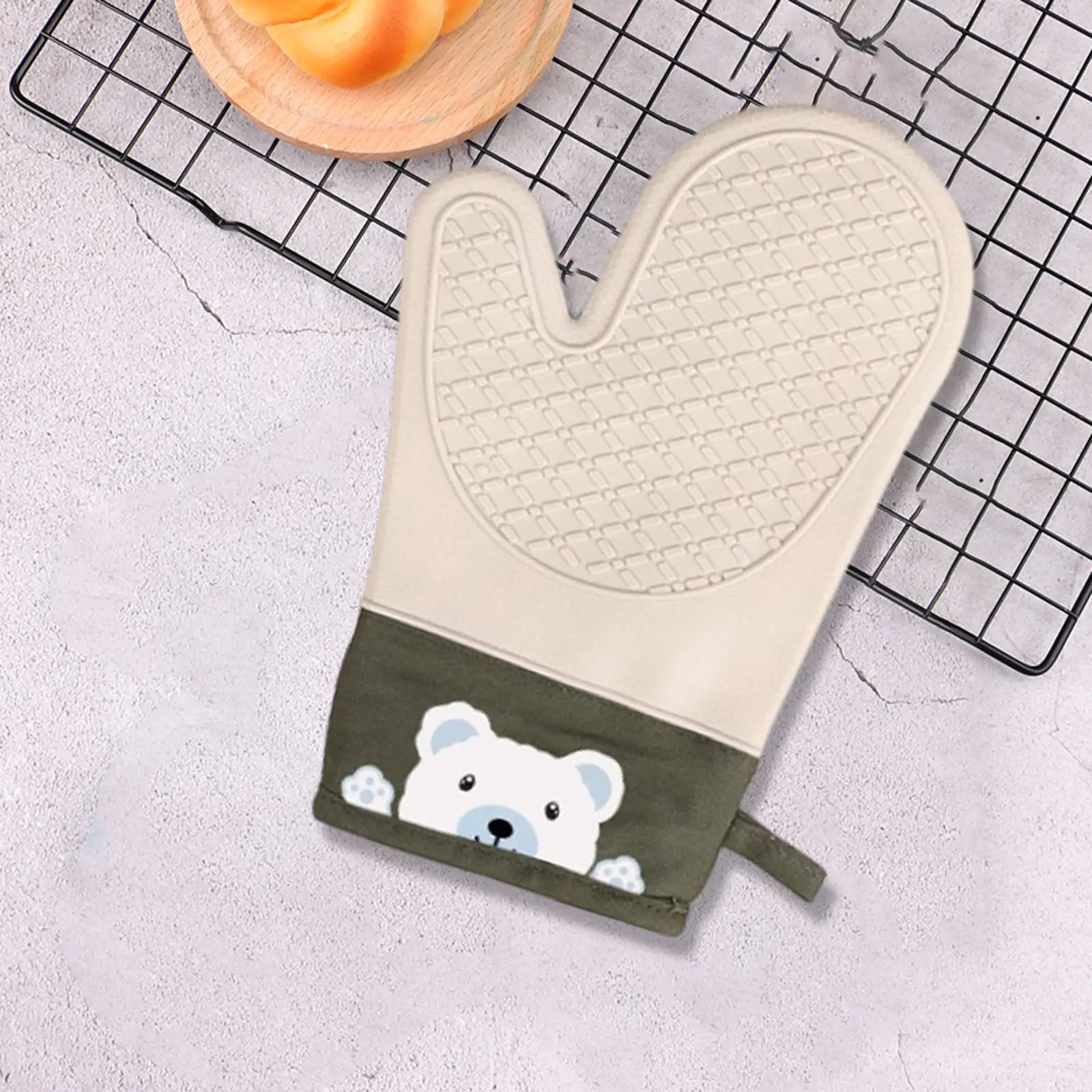 Silicone Heat Insulation Gloves Thickened Non-slip High Temperature Oven Gloves for Cooking Baking Kitchen Supplies 1Pcs