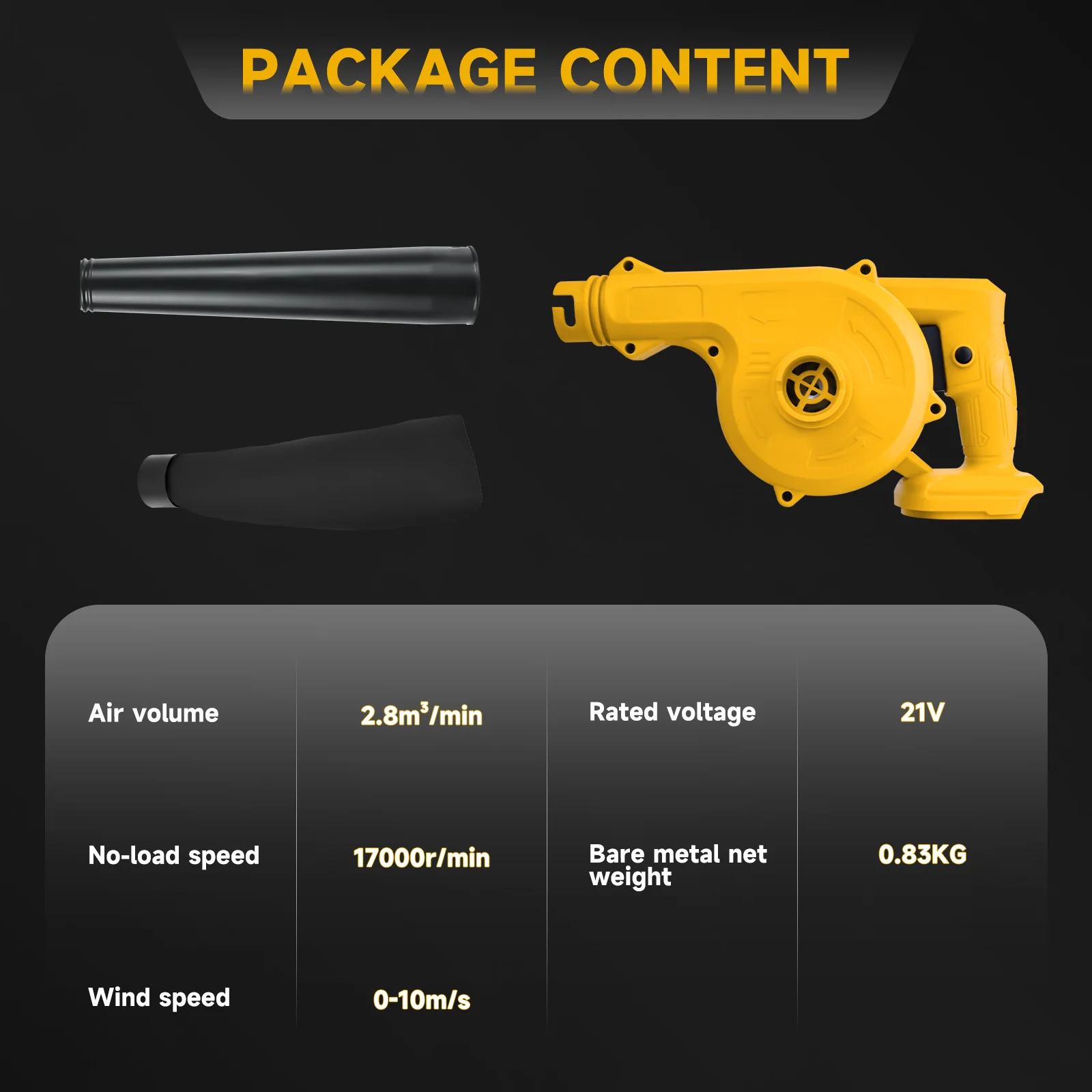 Cordless Leaf Blower for Dewalt 20V Max Battery Jobsite Air Blower 2-in-1 Handle Electric Blower and Vacuum Cleaner (No Battery) 3