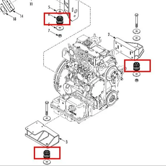 Engine Mount-vibration AM 93-0577 930577 for Thermo King T Series Sub Engine Unit After Market engine mount