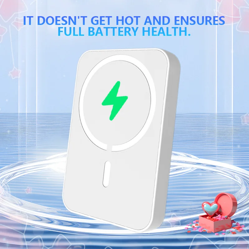 5000 Mah 5W Magnetic Wireless Mobile Phone Power Supply Set with Bracket Digital Display 5000 Mah Power Supply Set 3