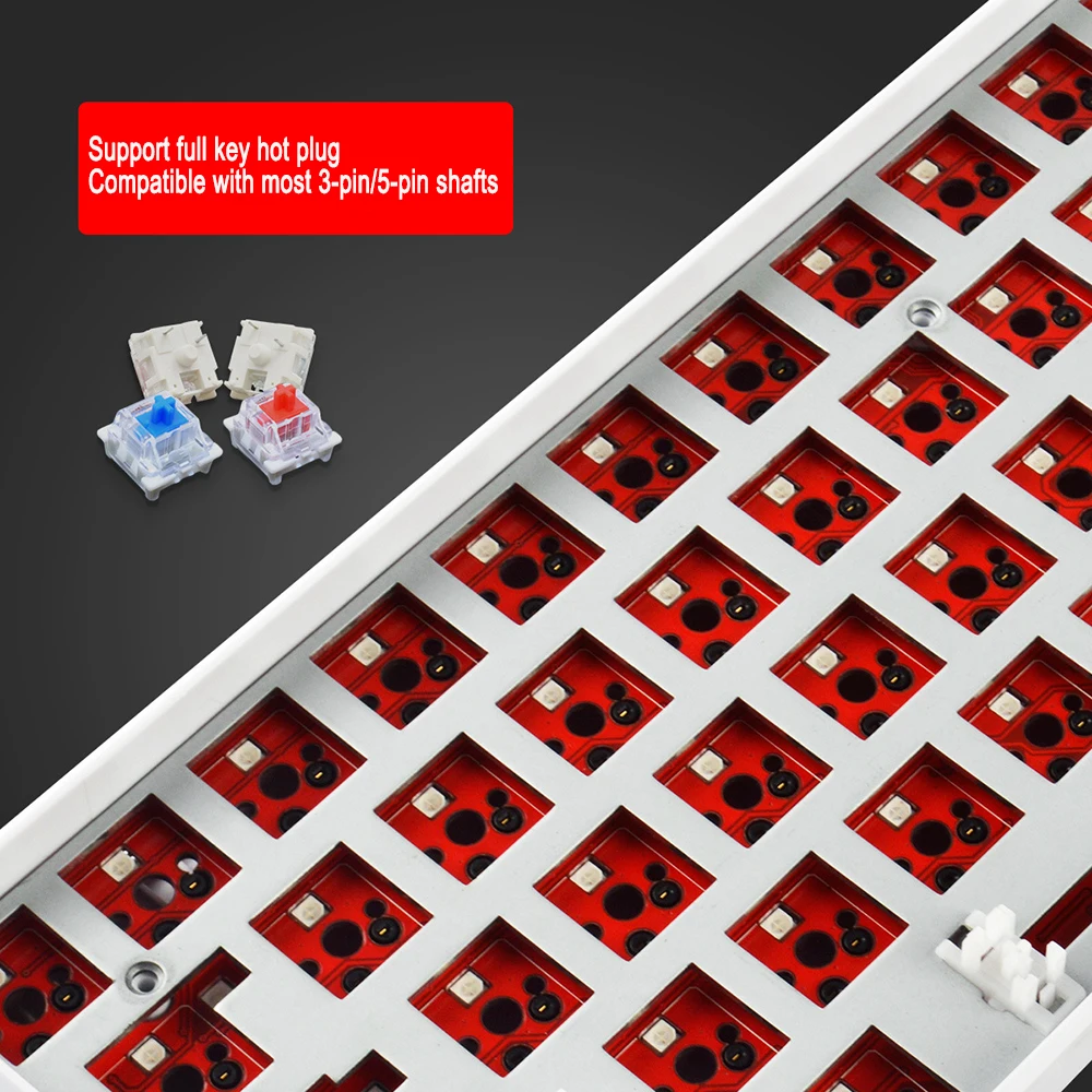 Kit de Teclado Mecânico sem Fio Personalizado Hot-swappable Rgb Backlit 98 Junta Bluetooth 2.4g Faça Você Mesmo 3-mode Estrutura - Imagem 3