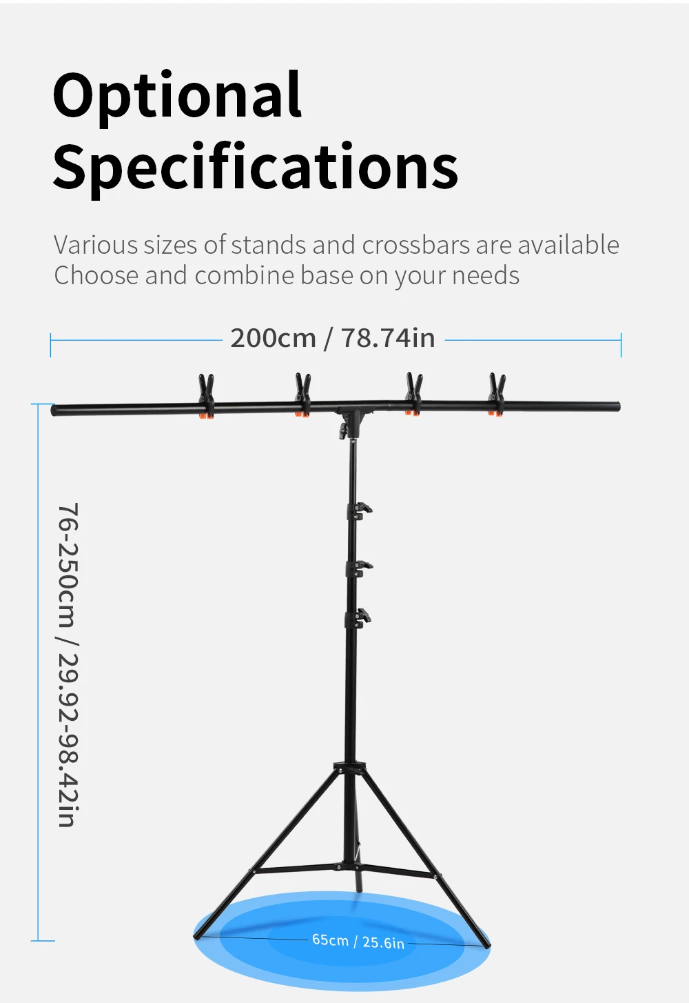 Hot T-Shape Background Support Metal Material Photography Backdrop Stand 150x250